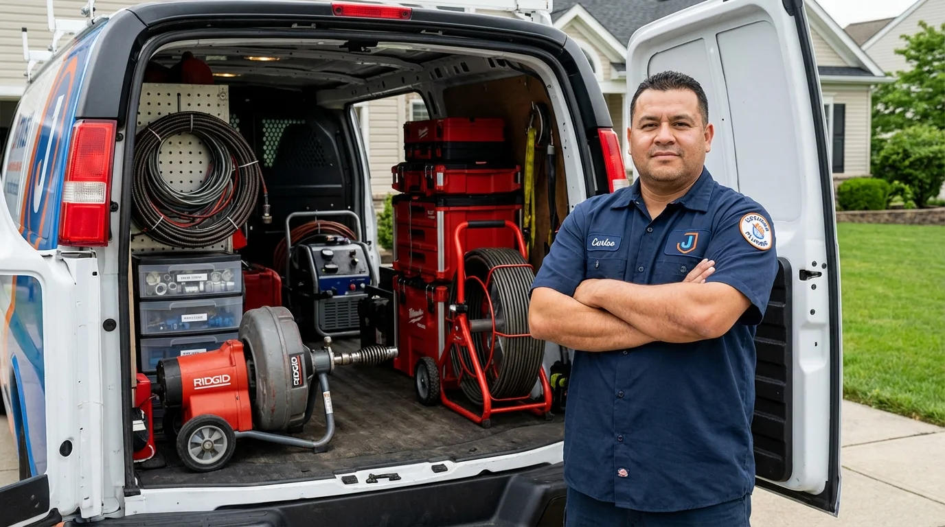 Professional drain cleaning equipment and Johns Plumbing LLC plumber in Garrochales